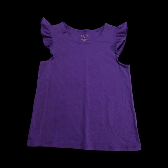 👣 5/$25 - Purple Tank Top W/ Ruffle Cap Sleeve - Picture 1 of 1